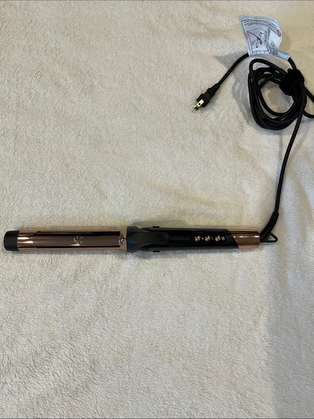 SRI Labs CurlQ 1.5" Barrel Curling Iron- Rose Gold and Black